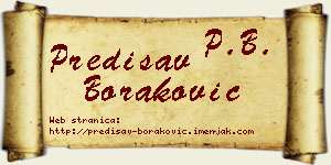 Predisav Boraković vizit kartica